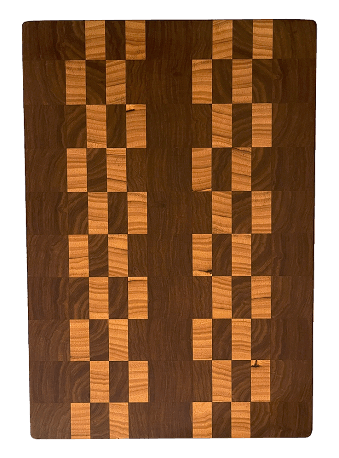 Schneidbrett Kiaat und Hevea -  42 x 29 cm