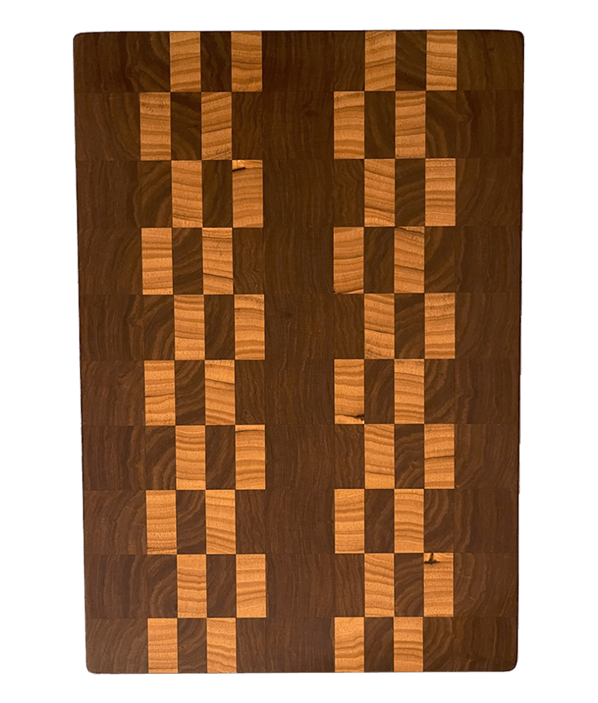Schneidbrett Kiaat und Hevea -  42 x 29 cm