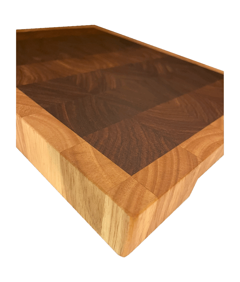 Schneidbrett Kiaat mit Hevea Umrandung-  33.5 x 26 cm - Image 2