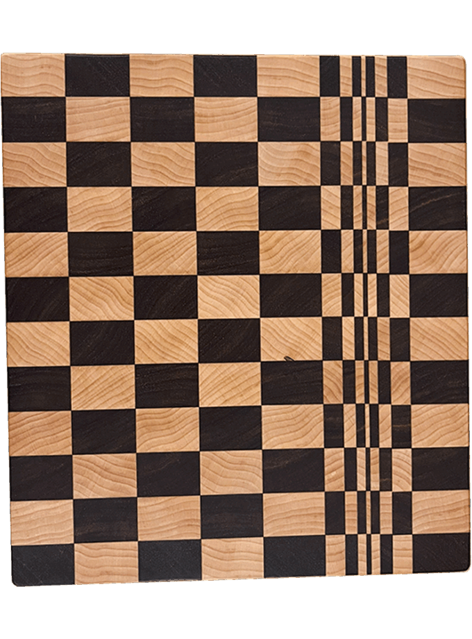 Schneidbrett Kiaat und Ahorn -  28.5 x 25 cm