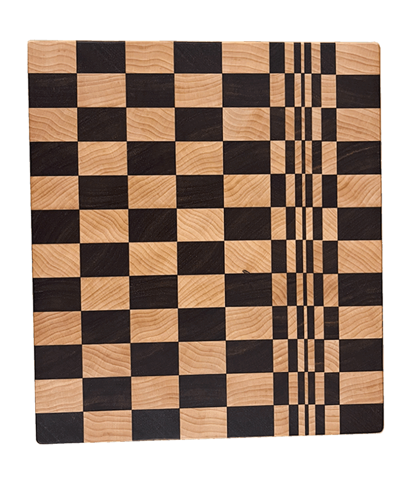Schneidbrett Kiaat und Ahorn -  28.5 x 25 cm
