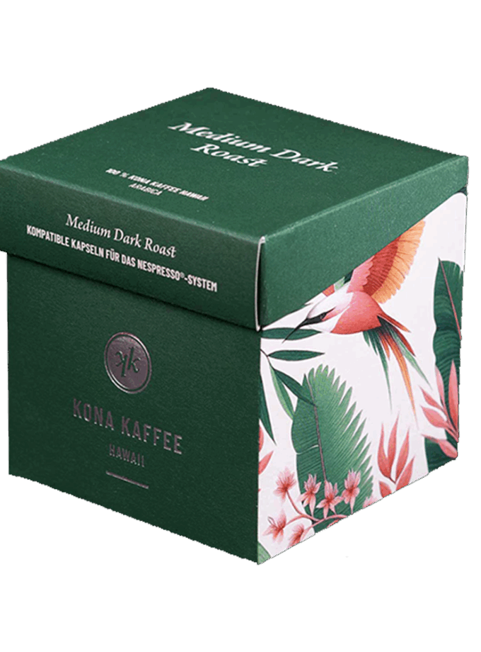 Kaffee Kona - 20 grünkompostierbare Kapseln Medium Dark Roast